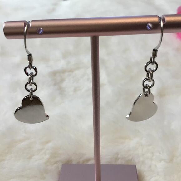 Silver Hearts Earrings - Picture 1 of 4